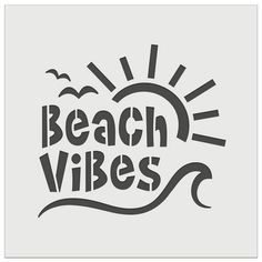 the beach vibes logo is shown in black on a light gray background with an ocean wave