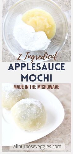 two ingredient apple sauce mochies made in the microwave