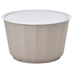 a white plastic container is shown on a white background