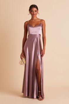 Jay Satin Bridesmaid Dress in Dark Mauve – Birdy Grey Amethyst Satin Dress, Black Tie Wedding Guest Dresses, Bridesmaid Hairstyle, Mauve Bridesmaid, Mauve Bridesmaid Dress, Jay Dress, Plum Bridesmaid Dresses, Satin Gowns, Satin Bridesmaid Dress