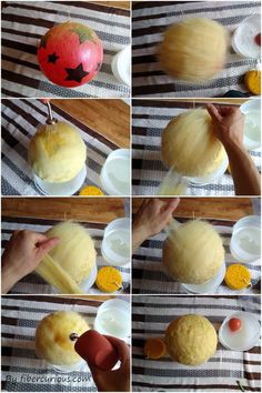 the process of making an apple shaped cake