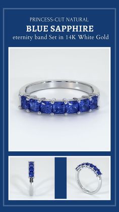 Dramatic and distinctive in style, this regal blue sapphire wedding band is the sure way to celebrate your wedding vows. #sapphireband #weddingbandsapphire #ringbands #beautifulweddingbands Blue Sapphire Wedding Band, Beautiful Wedding Bands, Sapphire Wedding Band, Sapphire Band, Sapphire Wedding, Wedding Vows, Exquisite Jewelry, Engagement Rings Sapphire, Perfect Wedding