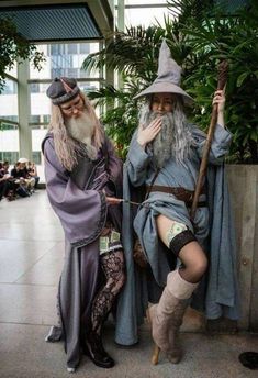 two people dressed up as wizard and witch