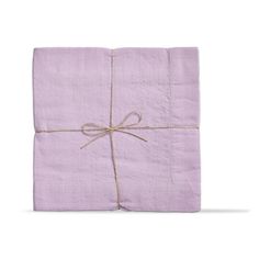 a purple napkin tied up with twine