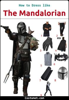 the instructions for how to dress like star wars character boba fett from the mandal