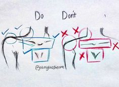 a drawing with words written on it that say do don't