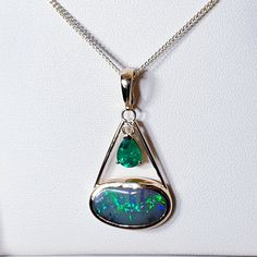 Australian Opal Jewelry, Opal Pendant Necklace, Synthetic Opal, Quilling Designs, Australian Opal, Black Opal, Boulder Opal, Online Jewelry Store, Bright Green