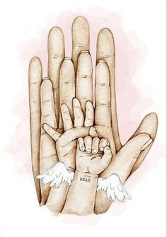 a drawing of two hands with angel wings on them and the words braz above it