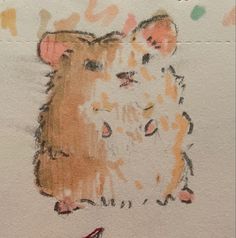 a drawing of a hamster on a piece of paper