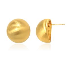 PRICES MAY VARY. DESCRIPTION: These half-ball stud earrings for women are a stunning and timeless accessory crafted in 14K matte brushed gold. The earrings feature a button round post design, creating a vintage-inspired look that exudes elegance and sophistication. CLASSIC DESIGN: The half-ball stud earrings have a classic and versatile design that can complement a wide range of styles and outfits. The round post adds a touch of simplicity and minimalism, making them suitable for both casual and Gold Ball Earrings, Gold Round Earrings, Gift Presentation, Round Dangle Earrings, Going For Gold, Stud Earrings For Women, Timeless Accessories, Geometric Earrings, Stylish Jewelry