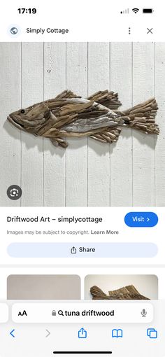 an image of driftwood art displayed on the app store's facebook page,