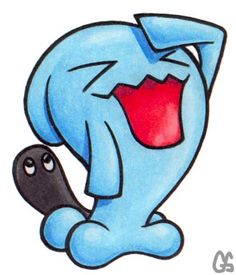 an image of a cartoon character with his mouth open and tongue hanging out to the side