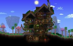 Terraria Castle, Terraria House Design, Stucco House, Stucco Homes, Best Titles, Nothing Is Impossible, Terraria, Adventure Game, Art Memes