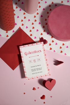 valentine's day party with pink and red hearts