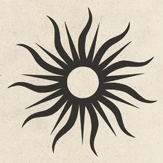 a black and white drawing of a sun