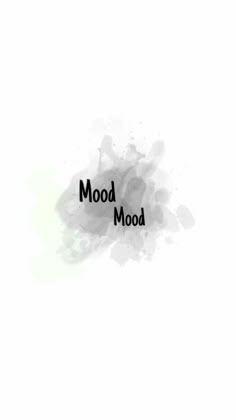 the word mood is written in black ink on a white background with watercolor stains