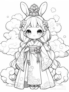 Cute Chibi Coloring Pages, Rapunzel Coloring Pages, Manga Coloring Pages, Anime Coloring Pages