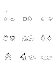 the different types of animals and their names are shown in black and white on a white background