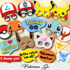 some pokemon face stickers are in the shape of speech bubbles