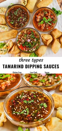 several different types of tamari dipping sauces