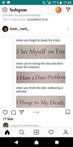 an instagram page with the text i set my self on fire