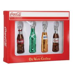 coca - cola christmas ornament set in gift box