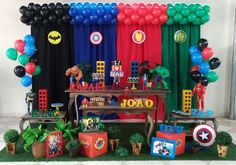 a birthday party with balloons and decorations