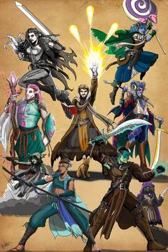 This is my drawing of Critical Role's, The Mighty Nein.  It is the FanArt of the Week August 14th 2018 winner. Fjord Critical Role, The Mighty