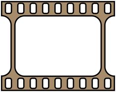 a blue film strip with white dots on it's edges and an empty space in the middle