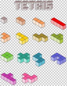 different shapes and sizes of cubes with the word tetrid on them in red,