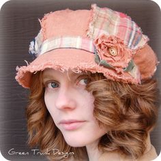 Quilt Embellishments, Church Lady Hats, Bucket Hat Pattern, Painted Hats