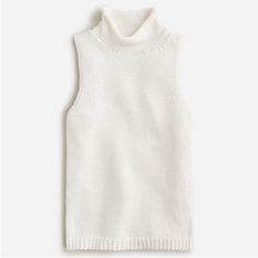 Super Cute White Sleeveless Sweater From J. Crew. Description: "The First Step To Building Your In-Between Season Style? A Sleeveless Top With A Classic Rollneck, In A Soft, Comfy Material." - 100% Cotton. - Machine Wash. - Imported. Nwt, Never Been Worn! Please Reach Out If You Have Any Questions. White Fitted Turtleneck Tank Top, White Layering Sweater Vest, White Cotton Tank Top For Fall, White Sleeveless Sweater For Layering, Fitted Sleeveless White Sweater, White Vest Top For Winter, White Sleeveless Top For Winter, White Knit Vest Top, White Vest Top