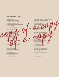 the words copy of a copy written in red ink