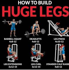 a poster showing how to build huge legs