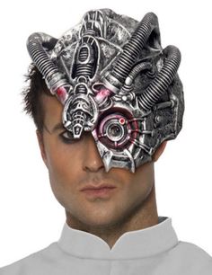 Unisex-Robotic-Sci-Fi-Mask-Halloween-Horror-Half-Face-Mask-Stag-Night-Hen-Cyborg Robot Fancy Dress, Granny Fancy Dress, Sci Fi Mask, Robot Mask, Sci Fi Costume, Bunny Halloween, Costume Carnaval, Robot Costumes