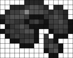 a black and white pattern with squares in the shape of an elephant's head