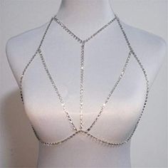 Chest Necklace, Chest Chain, Crystal Bra, Body Chain Harness, Chain Harness, Wedding Travel, Choker Jewelry