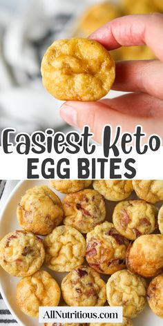 an egg bites recipe is shown in this collage