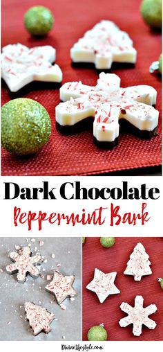 dark chocolate peppermint bark is the perfect treat for christmas