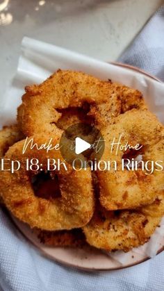 fried bbq onion rings on a white plate