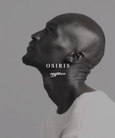 an image of a man with the word osiris written on his face and neck