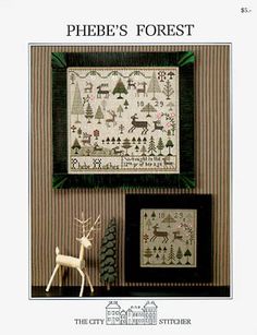 a cross stitch pattern for a deer and other items