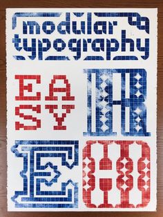 a poster with the words modular typograph on it