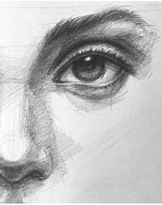 a pencil drawing of a woman's face