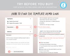 an email form with the text how to find the template demo link