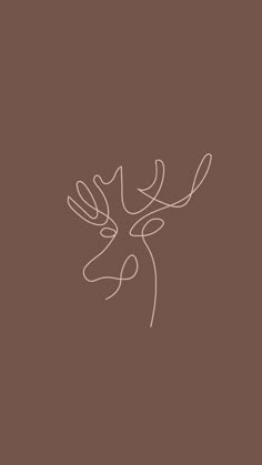 the outline of a deer's head on a brown background