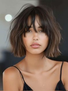 Wavy Bob Hairstyles With Bangs, French Bob With Bangs Square Face, French Girl Bob With Bangs, French Bob Straight Hair No Bangs, Dark French Bob With Bangs, French Bob Wavy Hair No Bangs, Short Hair Glasses, Choppy Bob With Bangs, Edgy Bob