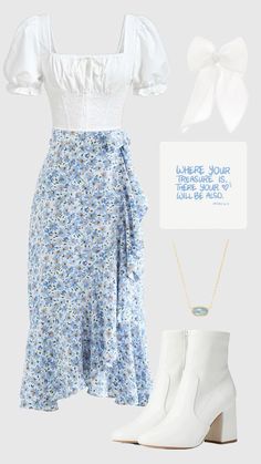 Spring outfit, feminine, outfit inspiration Modesty Outfits, Cute Modest Outfits, Casual College Outfits, Cute Dress Outfits, Shein Outfits, Everyday Fashion Outfits, Casual Day Outfits, Easy Trendy Outfits, Modest Fashion Outfits