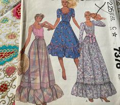 1980. Sewing pattern is uncut and Factory Folded. See Shop Announcement. Photos are not actual envelop shown in photos. Bedsheet Dress, 1980 Fashion, Vintage Catalog, 90s Pattern, Announcement Photos, Pattern Outfits, Historical People, Vintage Dress Patterns, Casual Wear Dress