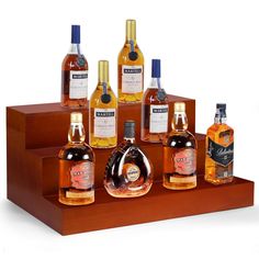 six bottles of various types of whiskey on display